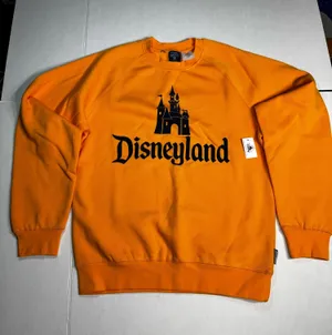 Disney Disneyland Resort Vault Collection 70 Sweatshirt Orange Castle Logo M NWT thumbnail 1