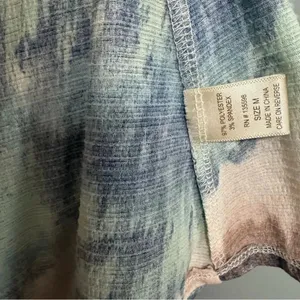 LIBERTY LOVE Tie Dye Swim Cover Tie Waist Wrap Blue Brown Green Cream Size M thumbnail 5
