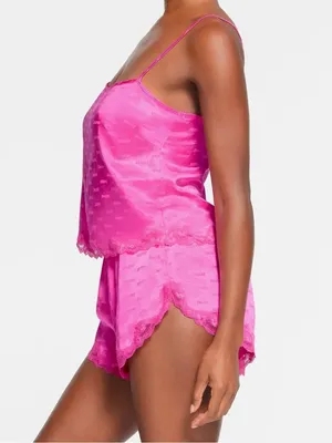 SKIMS Hot Pink Jacquard Lace PJ set size M thumbnail 2
