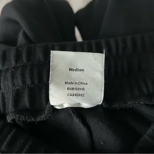 Varley DoubleSoft Knit Wide Leg 30" Track Sweat Pleated Pants Black Medium thumbnail 7