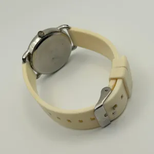 Multi-colored Crystal Hourly Dial White Silicon Band Elegant Watch, Working thumbnail 5