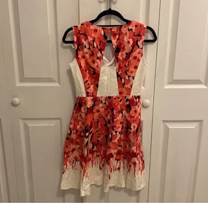 New York & Company Red/Pink Stretch Sleeveless Midi Dress Size 5 summer fun thumbnail 2