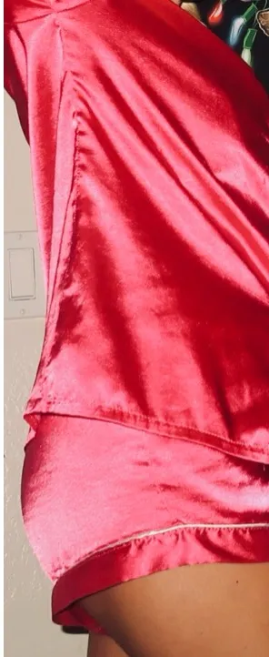 Revolve Silk pajama set pink thumbnail 2