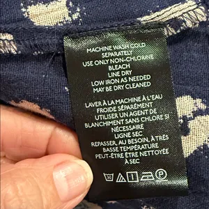 Free People Womens Molly Floral Top XS Navy and Cream thumbnail 11