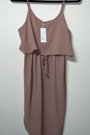 Mauve Spaghetti Strap‎ Sundress for Casual Resort Wear thumbnail 1