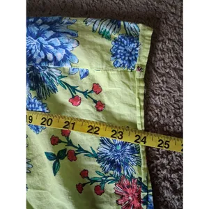 LOFT Yellow 100% Cotton Floral Ruffle Sleeve Blouse L Spring 23 thumbnail 9