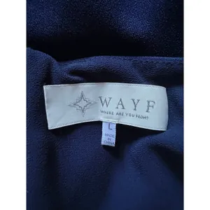 WAYF Women's Spaghetti Strap Wide Leg Sweetheart Neck Navy Jumpsuit Size Large thumbnail 7