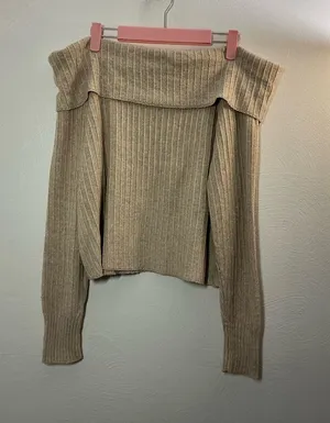 American Eagle Outfitters Ribbed Off-the-Shoulder Sweater Size Medium thumbnail 1
