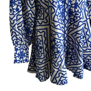 Sézane NWT Alizia Dress Sz 38 Linen Cotton Blend Texuted Embroidered thumbnail 13
