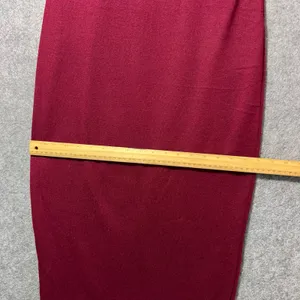 GO Couture Burgundy‎ knit Maxi Pencil Skirt Size L Stretchy Pull On thumbnail 5