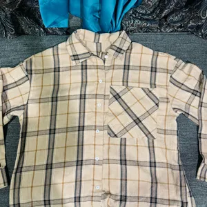 Women Plaid Tan & Black Collared Long Sleeve Buttondown Relaxed Fit Shirt‎ Sz L thumbnail 14