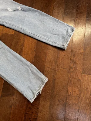 Abercrombie and fitch light wash high waisted straight leg ripped jeans US 25 thumbnail 8