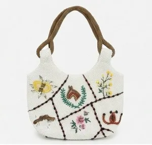 NWT Handcrafted Beaded Equestrian/Floral Handbag thumbnail 1