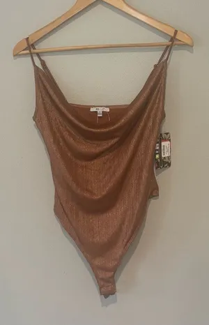 BLASHE Belong Bodysuit in Copper‎ with Adjustable Spaghetti Straps NWT Small thumbnail 1