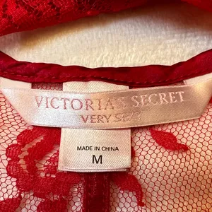 Victoria's Secret Very Sexy‎ Red Sheer Lace Babydoll Lingerie Size Medium thumbnail 2