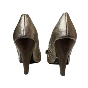MADDEN‎ GIRL Silver Block High Heels with Open Toe & Bow Accent, Size 9.5 thumbnail 5
