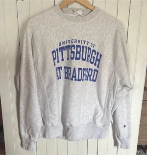 Champion University of Pittsburgh at Bradford Crewneck Sweatshirt Grey Size M thumbnail 1