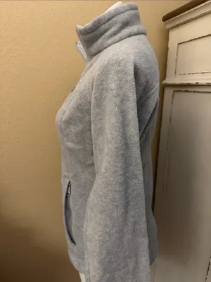 Columbia Light Gray Full-Zip Teddy Fleece Jacket thumbnail 5