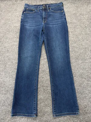 J. Crew Medium Blue Flare Jeans thumbnail 1