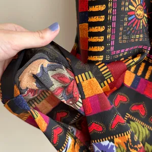 Joie Floral and Sun Graphic Silky Culotte Pants, Multicolored, Size Large thumbnail 5
