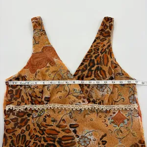 California Krush Vintage Y2K Leopard Paisley Lace Babydoll Top thumbnail 6