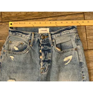 Frame Le Original High Rise Straight Leg Distressed Frayed Hem Jeans‎ Size 24x27 thumbnail 6