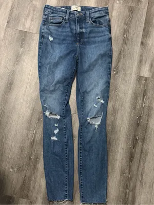 Universal Thread Dark Blue Distressed Skinny Jeans thumbnail 2