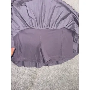 Quince Women Court Sport Pleated Tennis‎ Mini Skirt Moonlit Gray Xs thumbnail 6