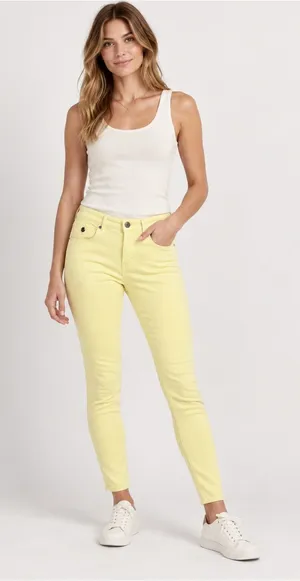 Maison Scotch La Parisienne Yellow Skinny Jeans Size 27/32 Stretch Denim thumbnail 1