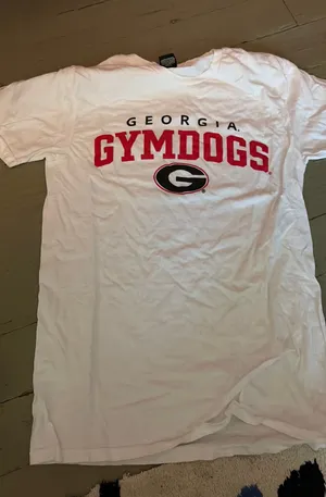 Hanes White Georgia gymnastics shirt thumbnail 1