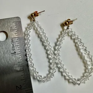 Clear crystal drop earrings thumbnail 5