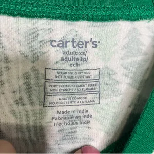 Carters Christmas tree‎ pajama set long sleeve pants women's size XS green white thumbnail 3