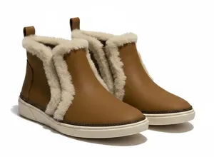 TOMS Women Brown Faux Shearling Trim Ankle Boots Slip On Sneaker Bootie 10018928 thumbnail 1