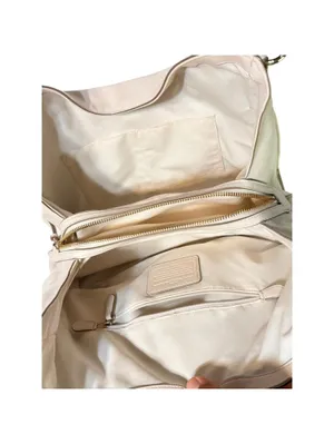 Coach Leather Shoulder Bag Classic Elegant Cream Medium thumbnail 5