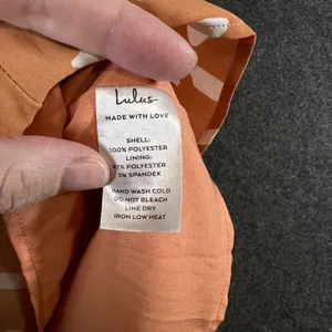 Lulus Terracotta Orange White Abstract Print Puff Sleeve Mini Dress Small thumbnail 4