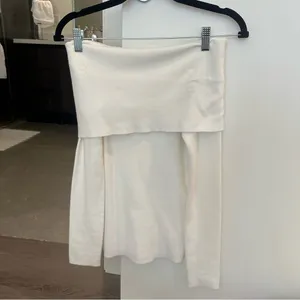 Elegant Cream Off Shoulder Sweater thumbnail 2