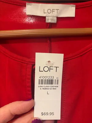 NWT Loft Red Tie Front Swing Dress - Size L thumbnail 4