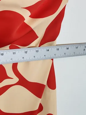 House of Harlow Red and Cream Tropical Print Satin Strapless Maxi Dress Size Med thumbnail 7