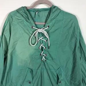 Free people oversized green hooded‎ pullover thumbnail 2
