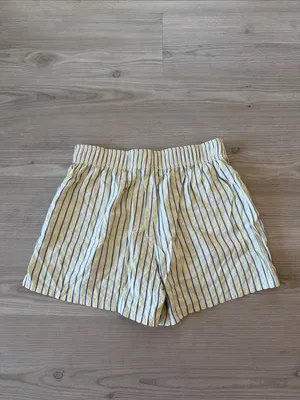 Women’s Yellow and Blue Striped Boxer-Style Shorts thumbnail 2
