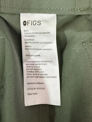 FIGS Uman Jogger Scrub Pants Women’s XL Petite Moss Green Technical Collection thumbnail 5
