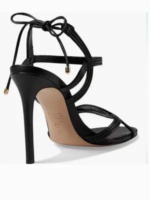 Schutz Black Leather Brynn Strappy Heels thumbnail 3