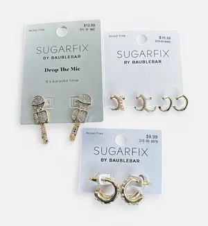 SugarFix collection of New earrings for pierced ears loop bling glam gifts thumbnail 1