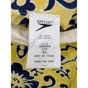 Speedo Swim Skirt Women XL Yellow Floral Board Skirt Hibiscus Print Vintage Y2K thumbnail 6