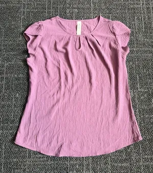Blooming Jelly Dressy Casual Blouse Business Short Sleeve T Shirts Summer Sz L thumbnail 1