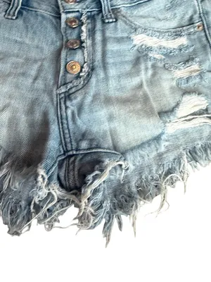 Abercrombie & Fitch Boyfriend Shorts Low Rise Light Wash Denim Button Fly Size 0 thumbnail 4