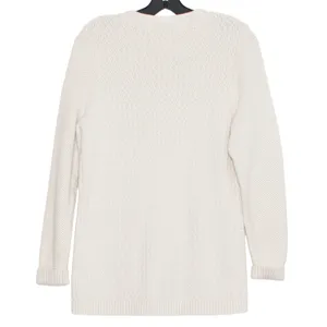 LL Bean Sweater Cable Knit Preppy Cottage Minimalist Fisherman Cozy Ivory Large thumbnail 3