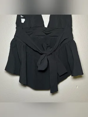J. Crew Black Halter Peplum Tankini Swim Top Women’s Size Medium thumbnail 7