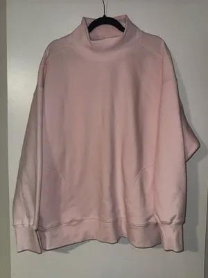 OFFLINE by Aerie Cloud Fleece Oversized Mockneck Sweatshirt - Light Pink thumbnail 4