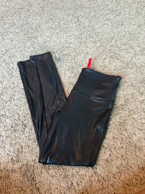 Black Spanx Leggings Faux Leather thumbnail 2